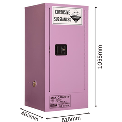 Corrosive Storage Cabinet 60L 1 Door, 2 Shelf