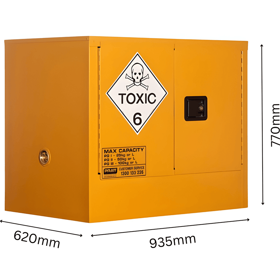 Toxic Storage Cabinet 100L 2 Door, 1 Shelf