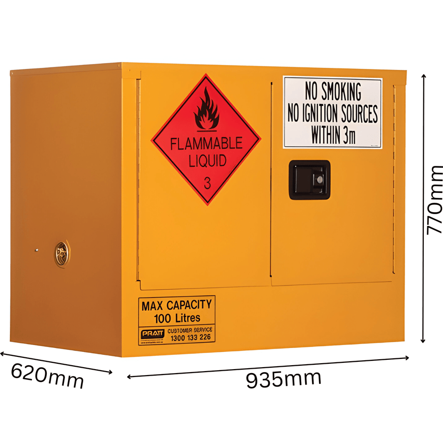 Flammable Storage Cabinet 100L 2 Door, 1 Shelf