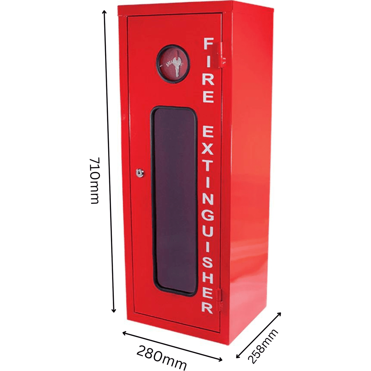Metal Lockable Fire Extinguisher Cabinet - 9KG | 280x258x710mm