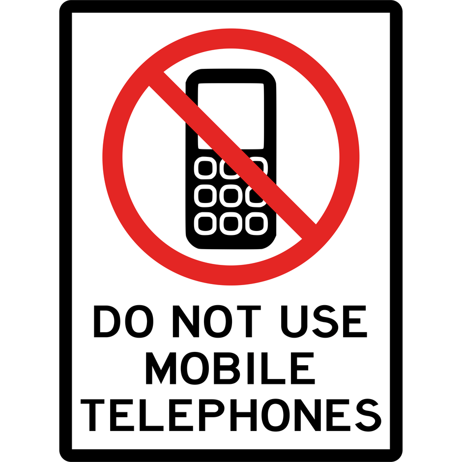 Prohibition Sign - Do Not Use Mobile Telephones - eSafety