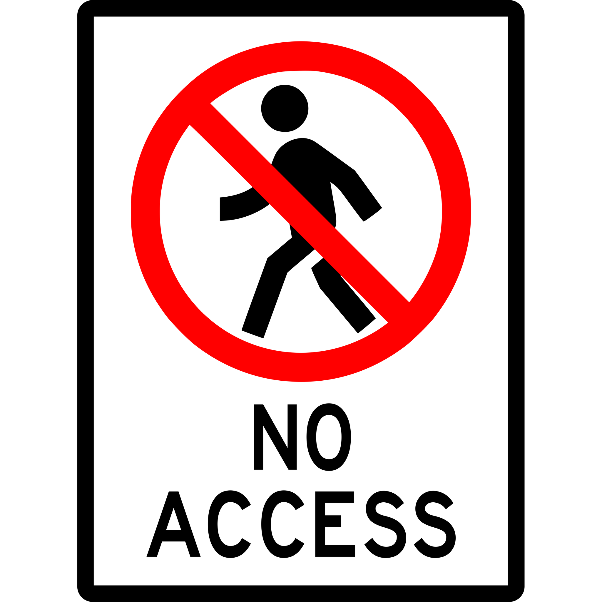 Prohibition Sign - No Access 3.5 kg 300mm x 450mm