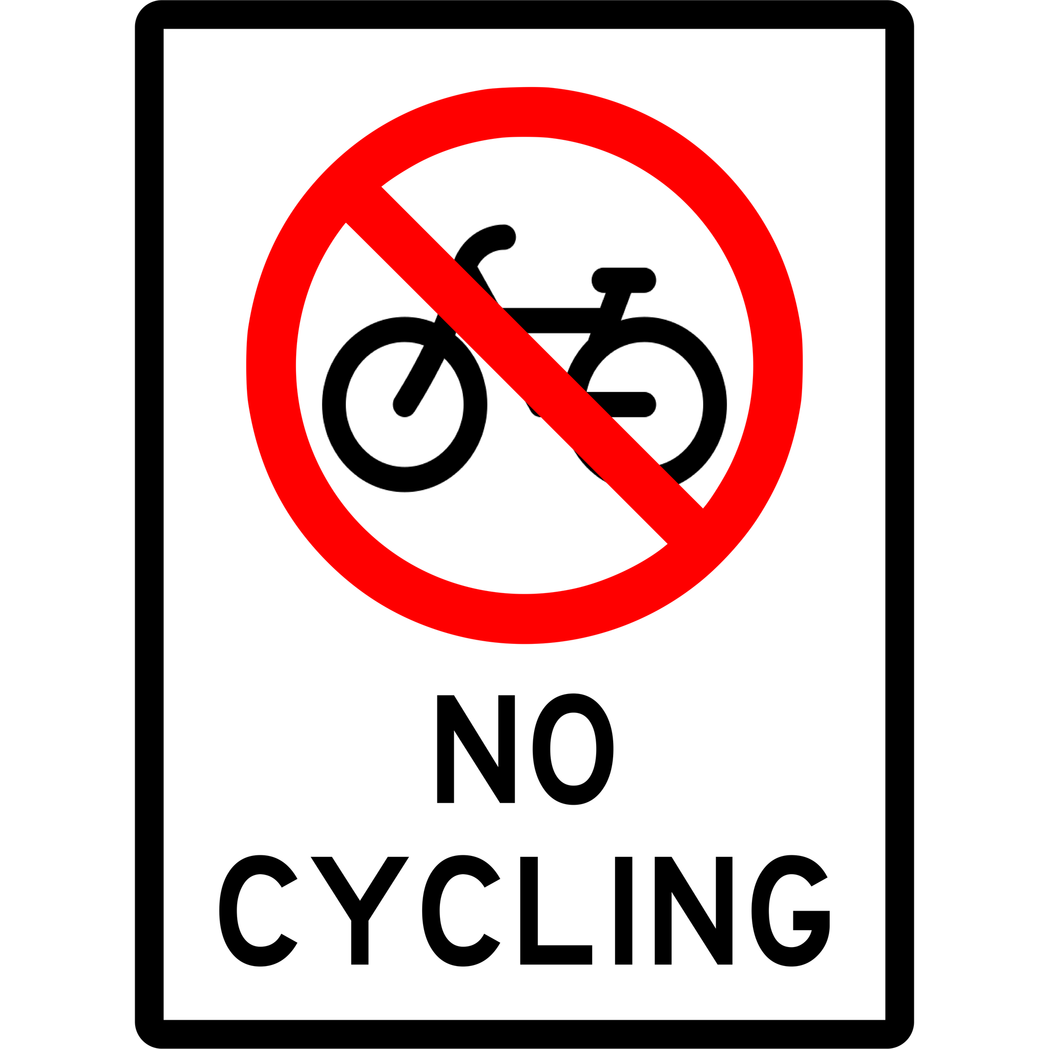 Prohibition Sign - No Cycling 3.5 kg 300mm x 450mm