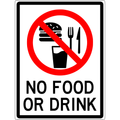 Prohibition Sign - No Food Or Drink 3.5 kg 300mm x 450mm