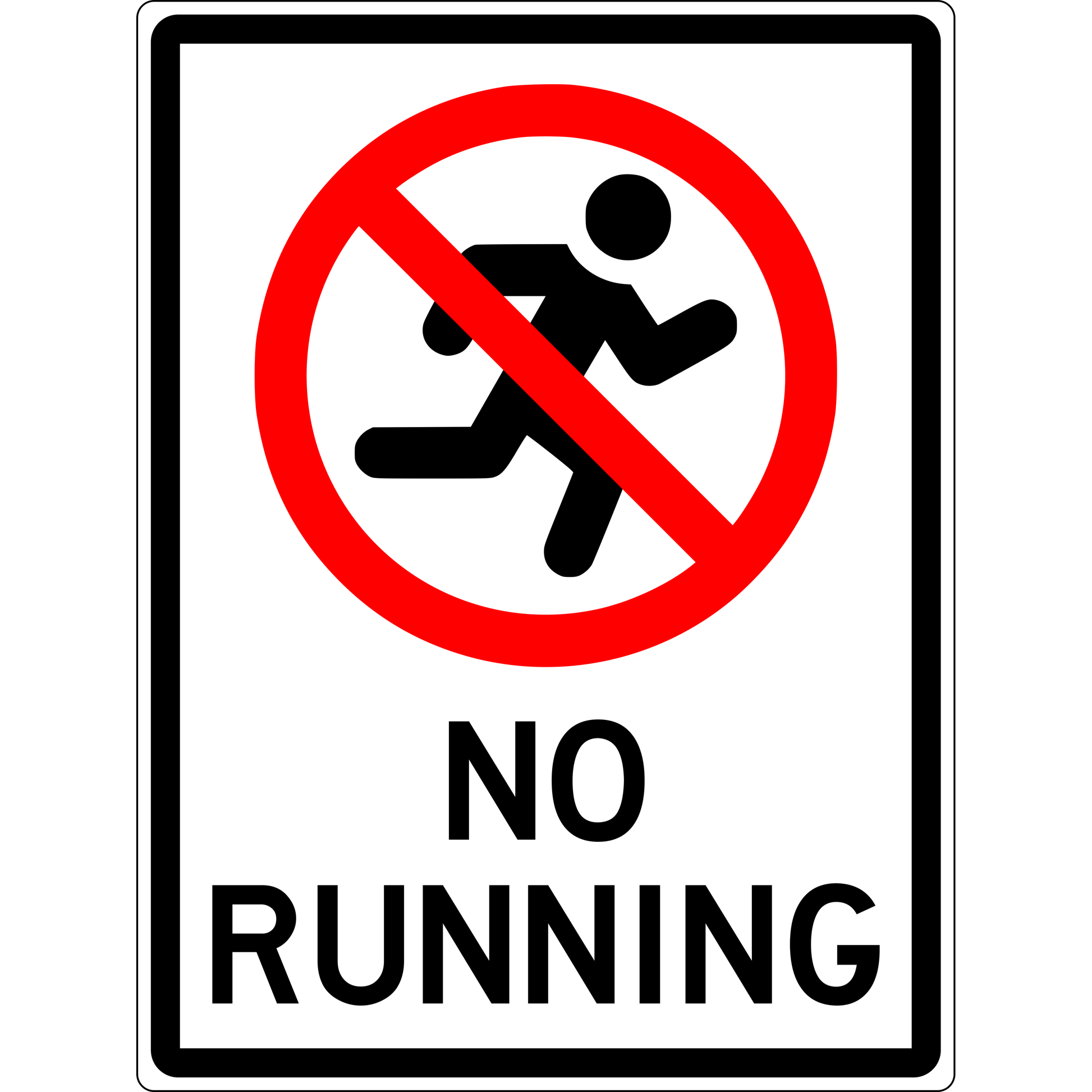 Prohibition Sign - No Running 3.5 kg 300mm x 450mm