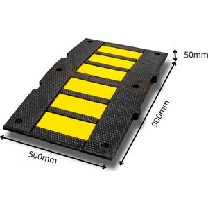 Speed cushion middle piece dimensions diagram - 500mm long x 900mm wide x 50mm high