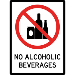 Prohibition Sign - No Alcoholic Beverages 3.5 kg 300mm x 450mm