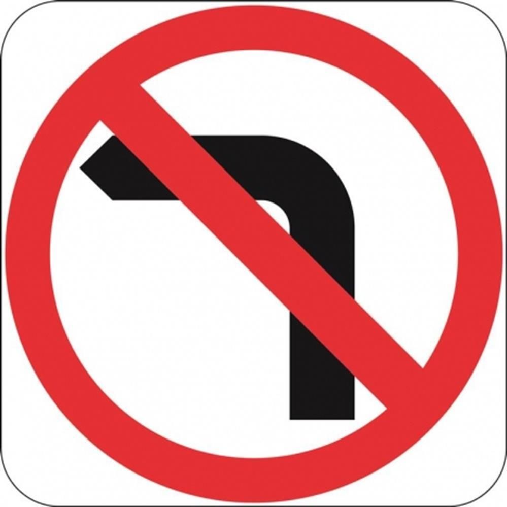 No Left Turn Sign - 600x600mm 7 kg