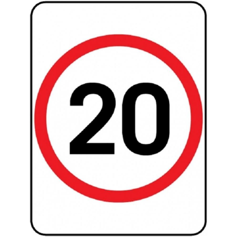 20km Speed Sign - 450x600mm 0.7 kg