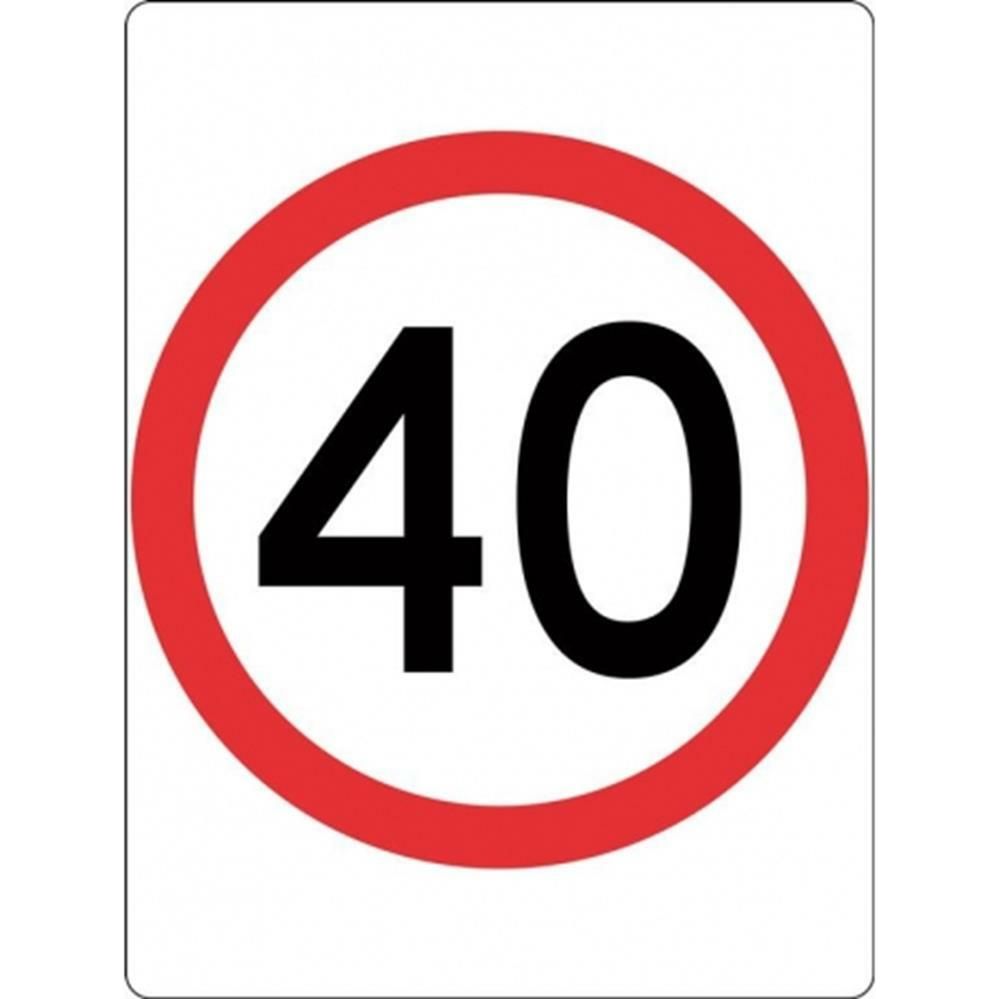 40km Speed Sign - 450x600mm 0.7 kg