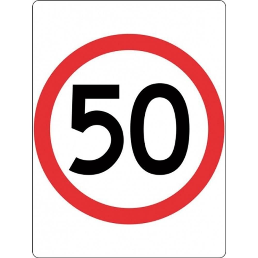 50km Speed Sign - 450x600mm 0.7 kg