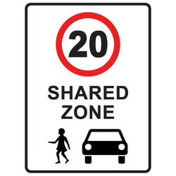 20km Shared Zone - 450x750mm 0.7 kg