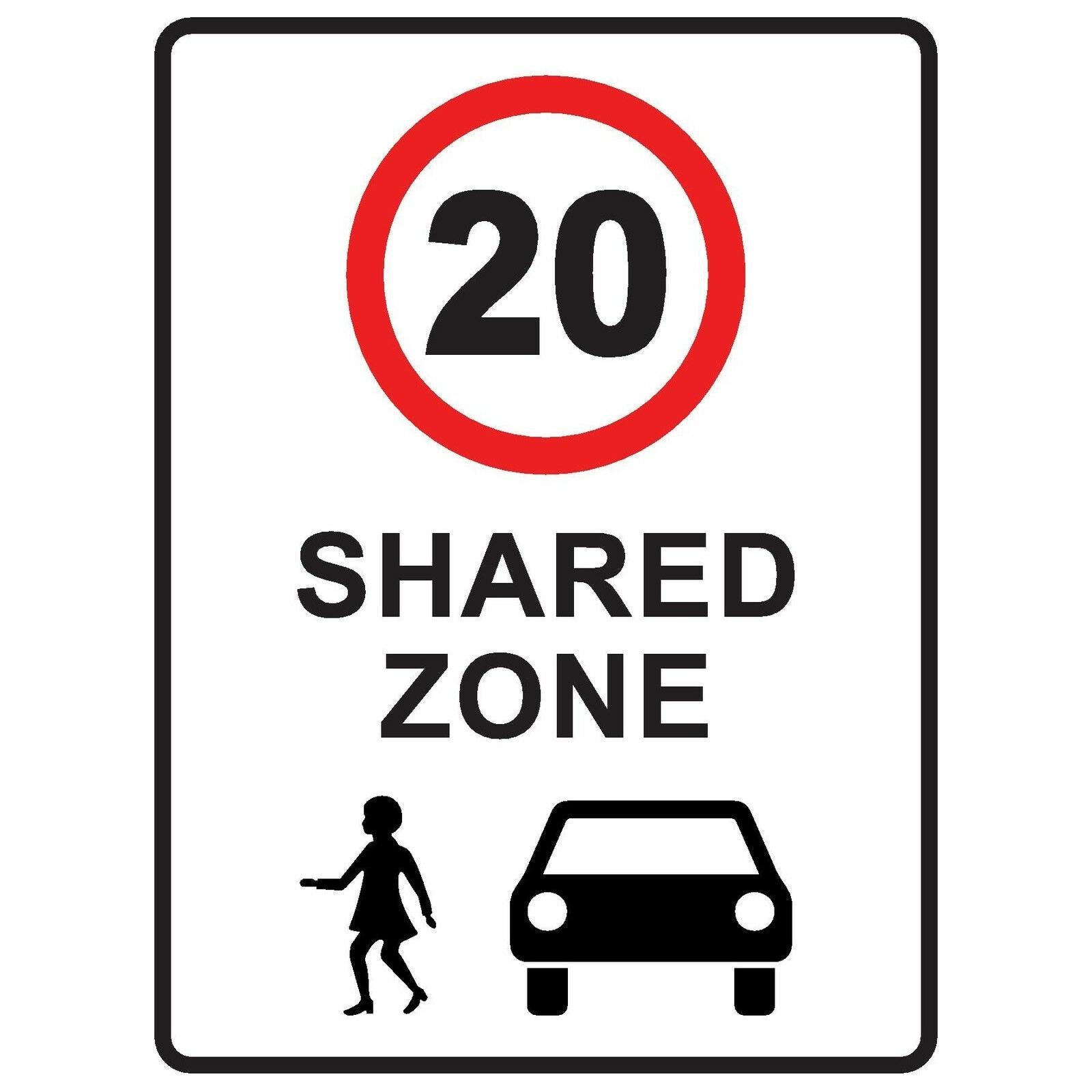 20km Shared Zone - 450x750mm 0.7 kg