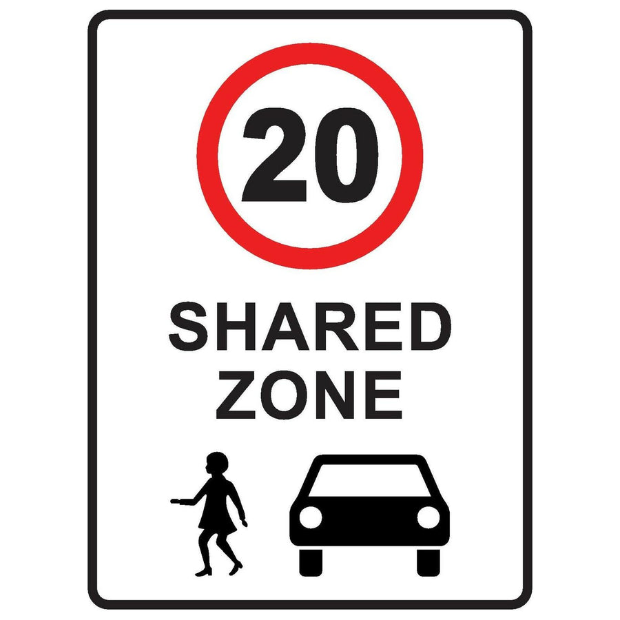 20km Shared Zone - 450x750mm 0.7 kg