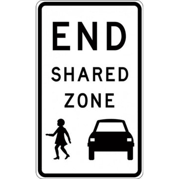 End Shared Zone Sign - 450x750mm 0.7 kg