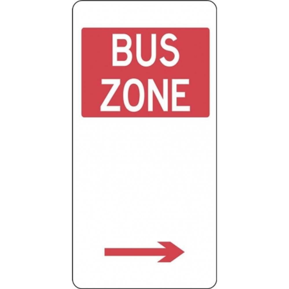 Bus Zone Sign - Right Arrow - 225x450mm 0.7 kg