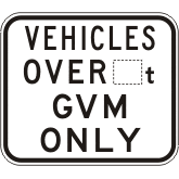 VEHICLES OVER XXXt GVM ONLY - 450x300mm 0.7 kg