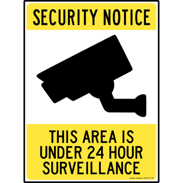 Security Notice - This Area Is Under 24 Hour Surveillance 3.5 kg 300x450 material Poly ES-SNTAIU24HS-P-300X450