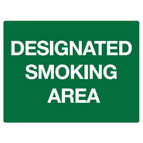 Information Sign - Designated Smoking Area - 600 x 450mm 0.7 kg