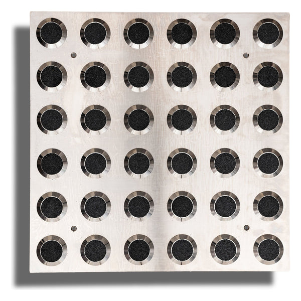Tactile Indicator Plate Stainless Steel — Black Carb 300x300mm