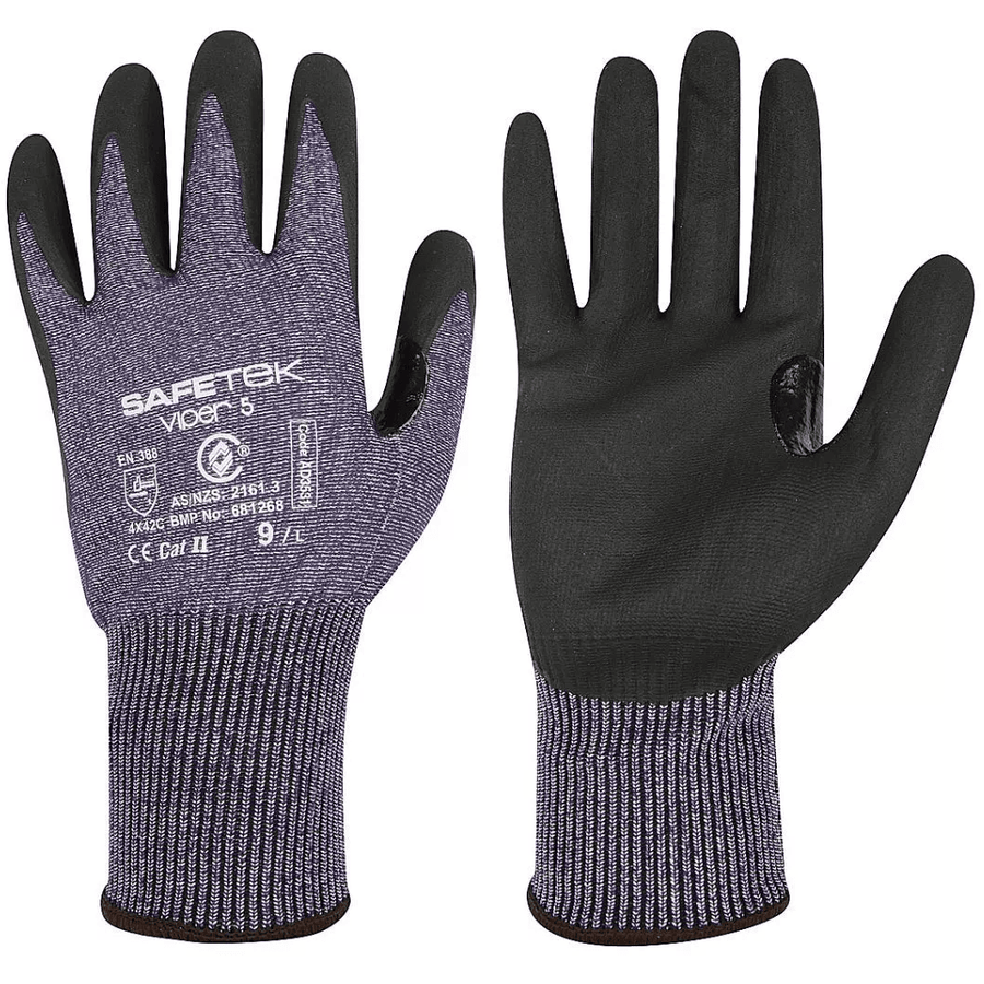 Safetek VIPER 5 Cut Resistant Safety Gloves 3.5 kg size XS AD3531-06-XS