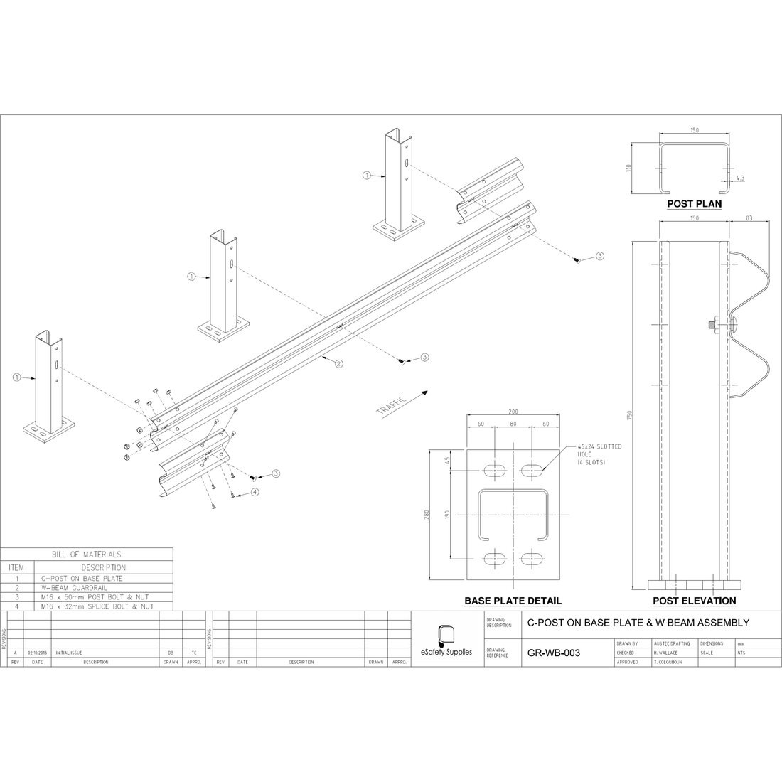 Guard Rail - W Beam - Galvanised 35 kg