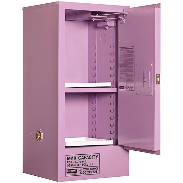 Corrosive Storage Cabinet 60L 1 Door, 2 Shelf