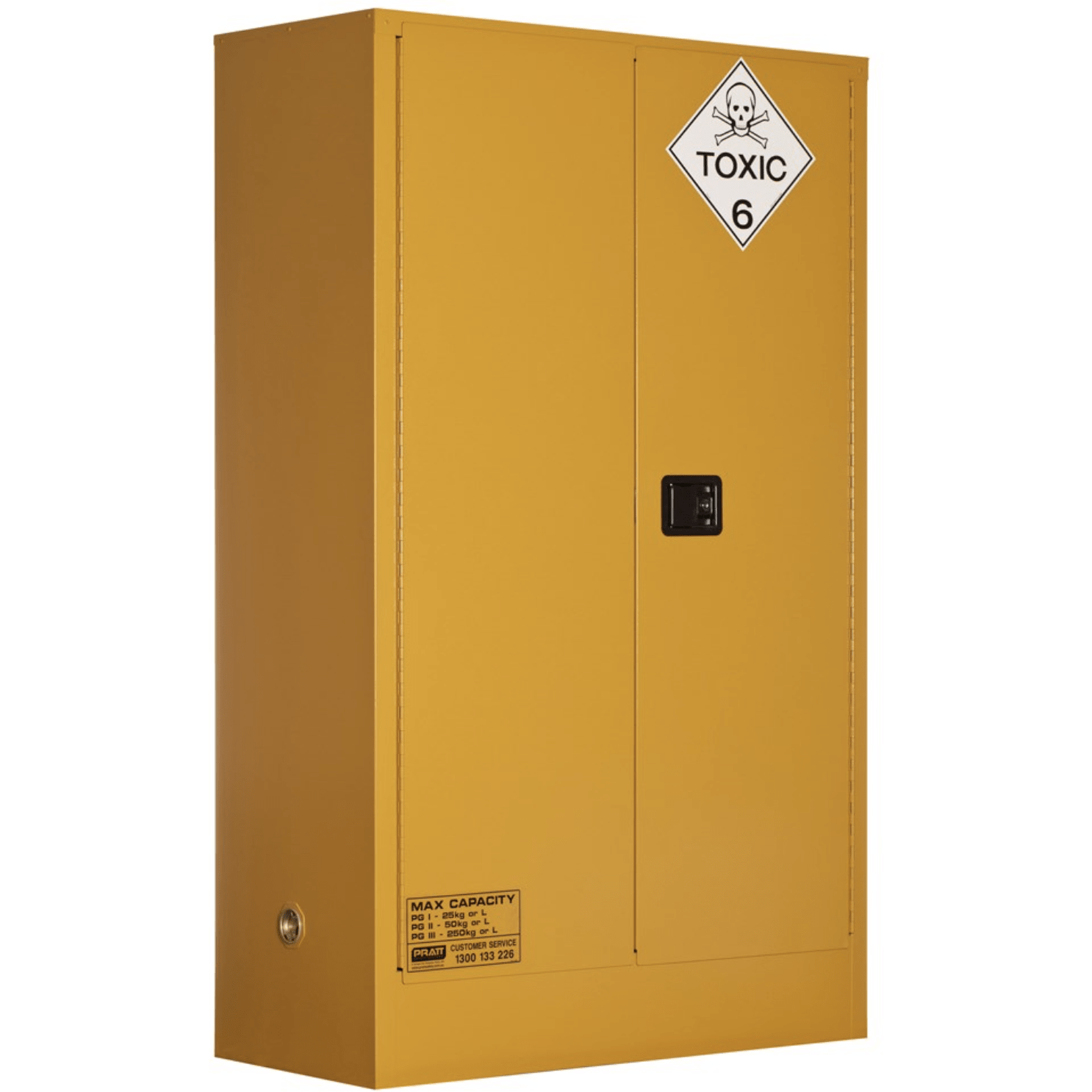 Toxic Storage Cabinet 250L XL 2 Door, 3 Shelf 654.5 kg