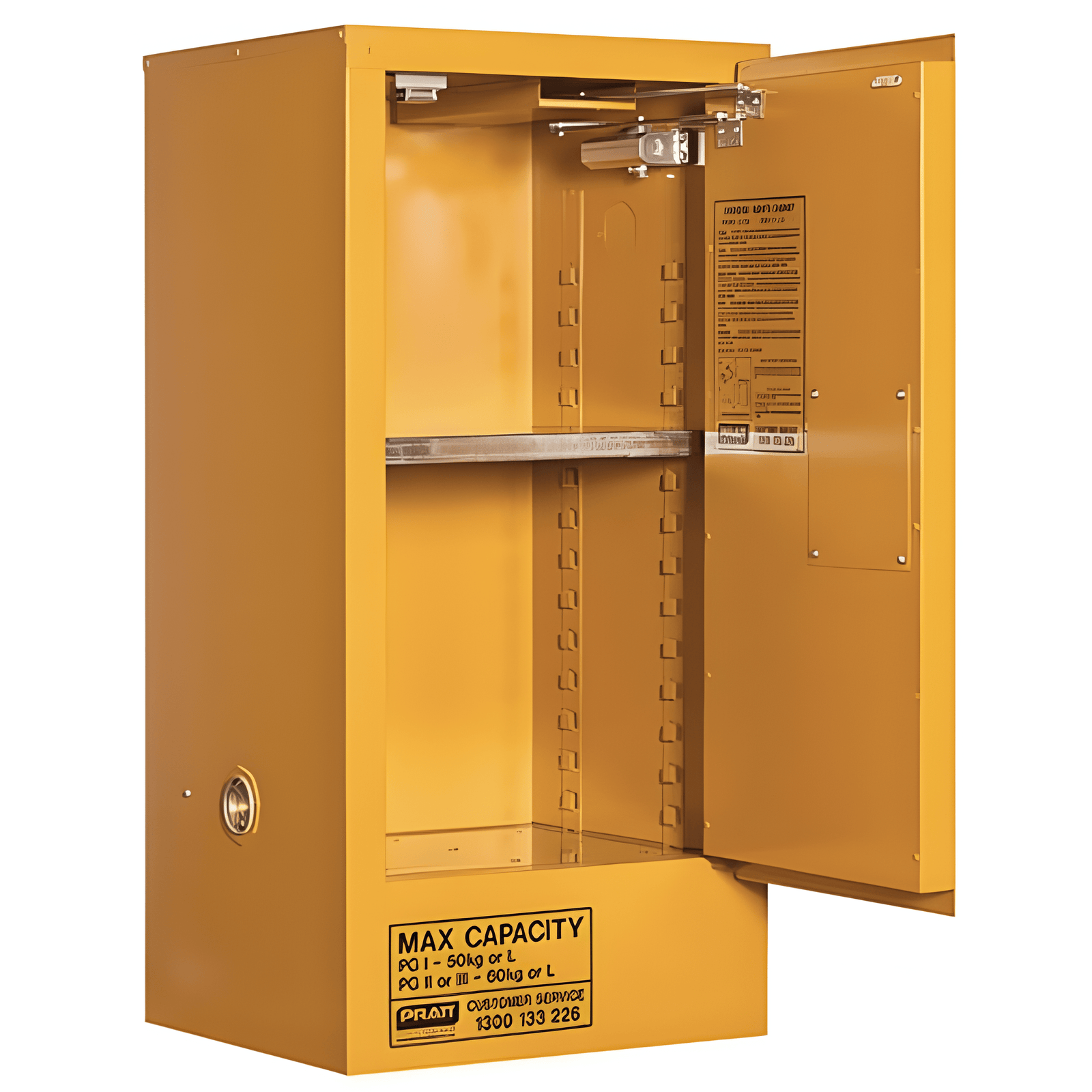 Toxic Storage Cabinet 60L 1 Door, 2 Shelf