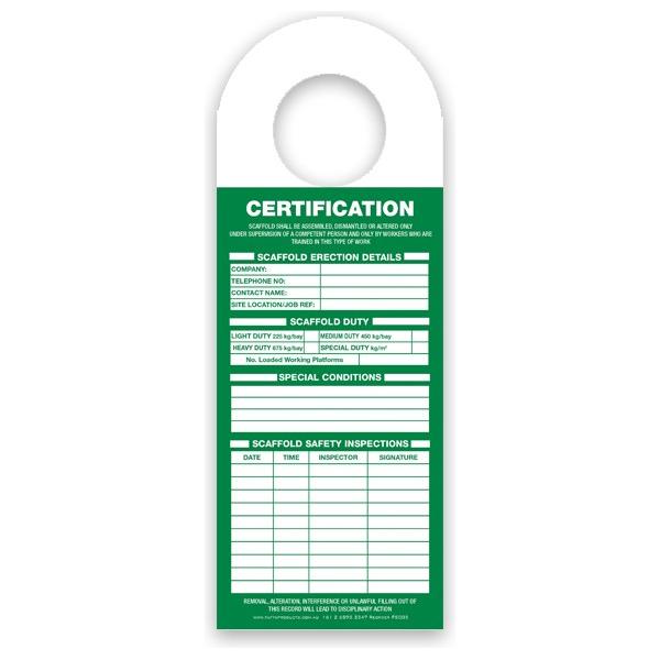 Titan Scaffolding Tags (packs of 100)