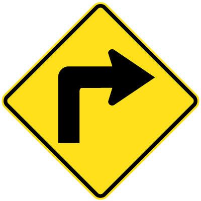 Right Turn Sign - 600x600mm 0.7 kg