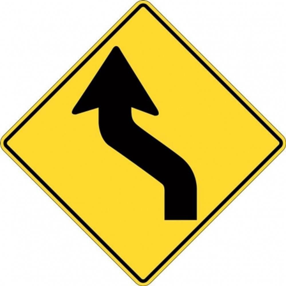 In Reverse Order Sign Curve Sign — Left Reverse 600X600mm | eSafety Supplies