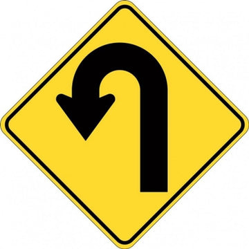 Left Arrow Hairpin Bend Sign - 600x600mm 0.7 kg