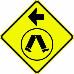 Pedestrians Crossing Ahead Left (Symbolic) Sign - 600x600mm 0.7 kg