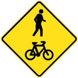 Bicycle / Pedestrian Warning (Symbolic) - 600x600mm 7 kg
