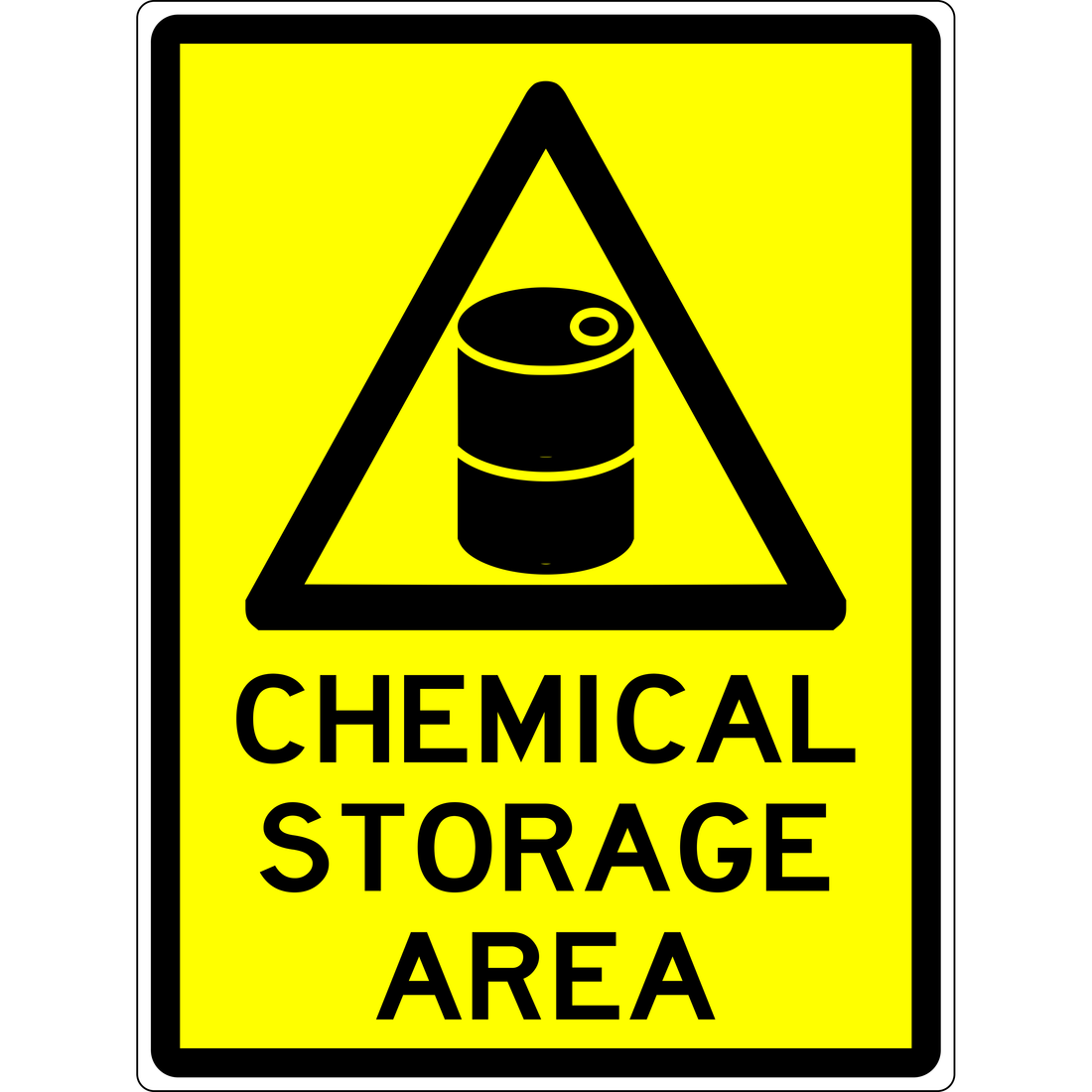 WARNING - CHEMICAL STORAGE AREA