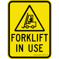 Warning Sign - Forklift In Use - 450 x 600mm 0.7 kg