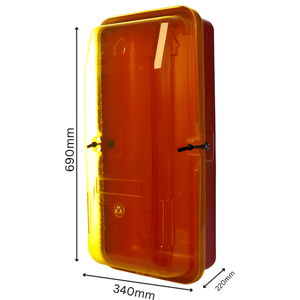 Plastic Extinguisher Cabinet / Yellow Transparent Front Cover | 9kg