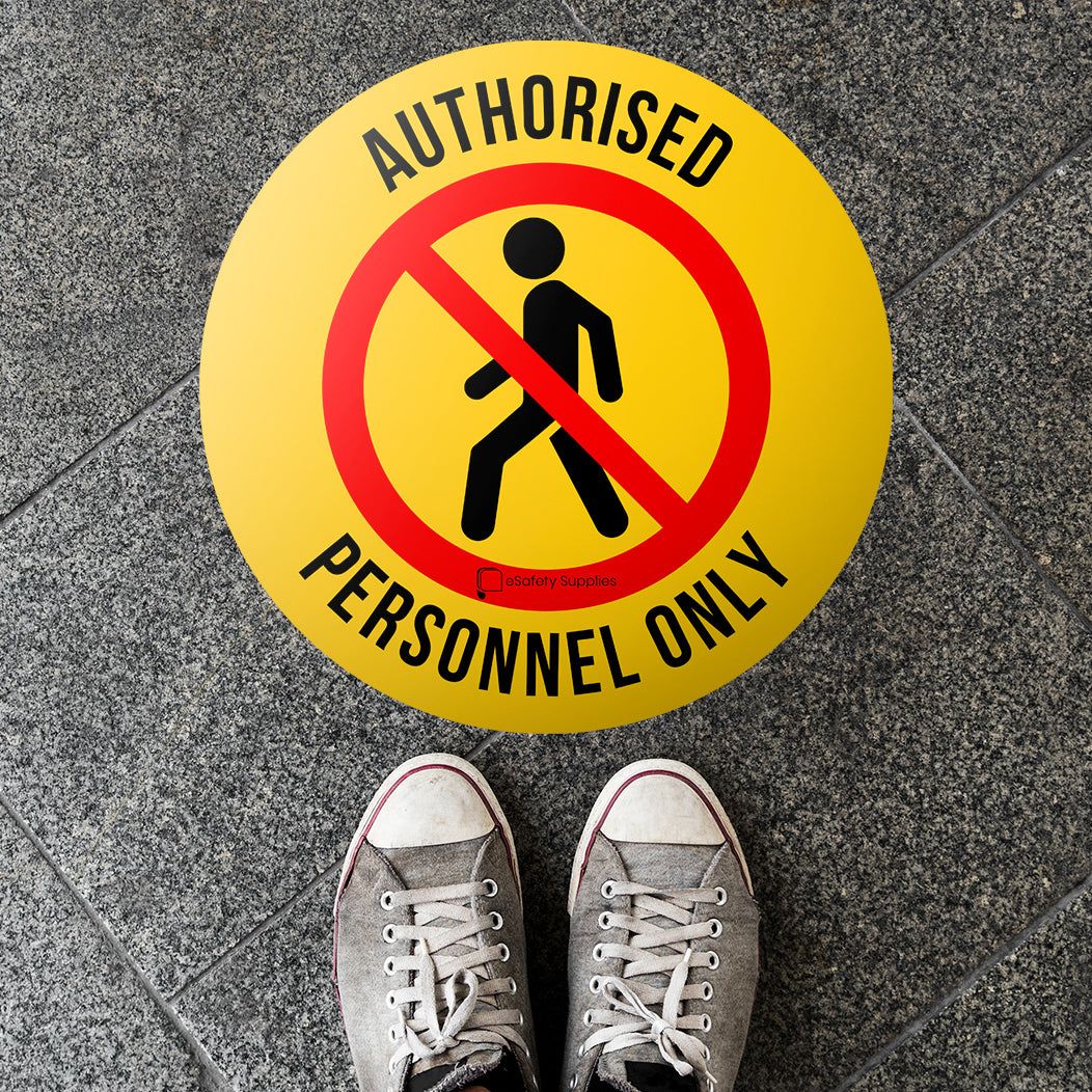 Authorised Personnel Only Floor Sticker - 400mm
