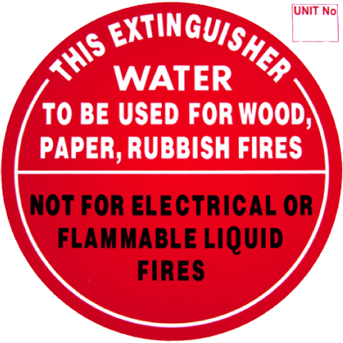 WATER - Extinguisher Identification Sign | Metal 3.5 kg