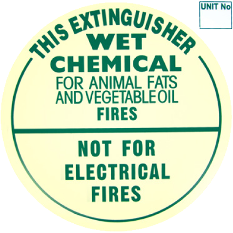 WET CHEM - Extinguisher Identification Sign | Metal 3.5 kg