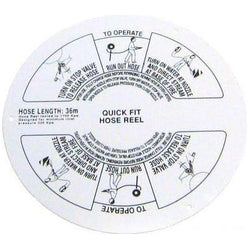 Fire Hose Reel Instruction Disc | 31.5cm Dia. 0.35 kg