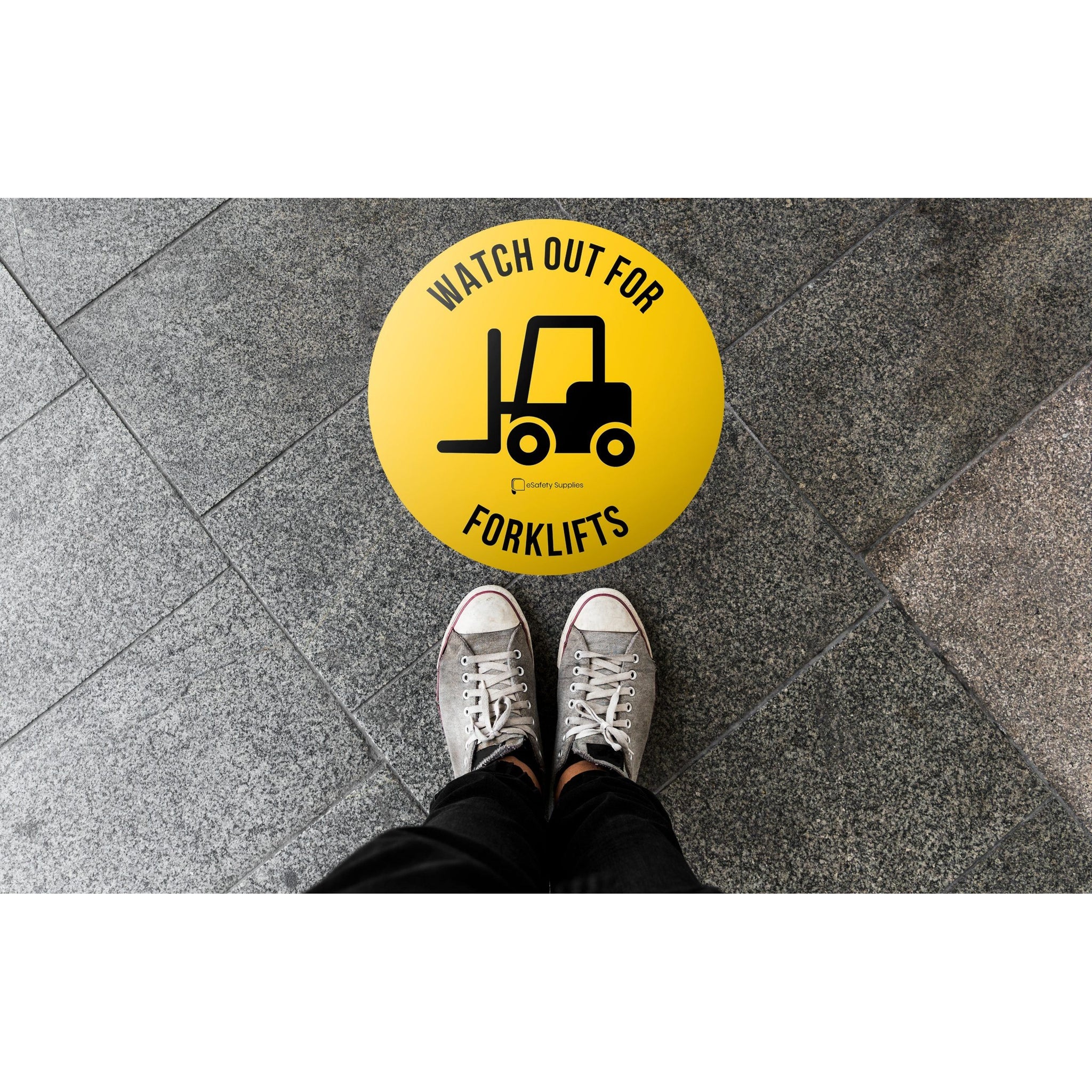 Watch Out of Forklifts Floor Sticker - 400mm
