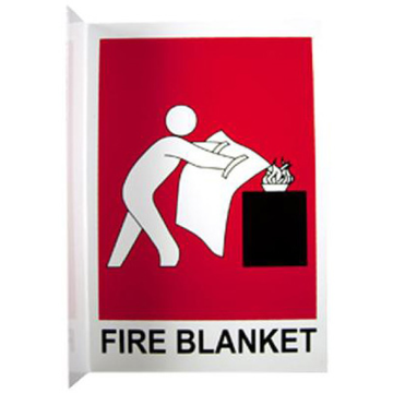 Fire Blanket Angled Location Sign - Small 3.5 kg