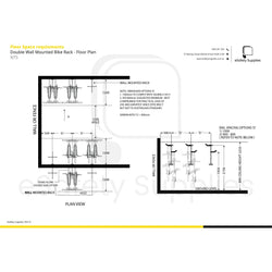 Wall Mounted Bike Rack - Double