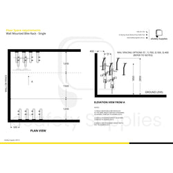 Wall Mounted Bike Rack - Single