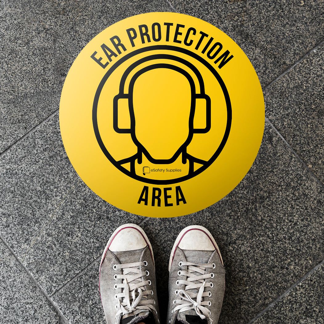 Ear Protection Area Floor Sticker - 400mm