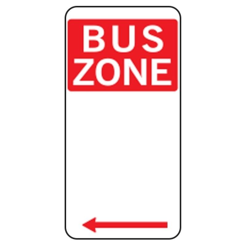 Bus Zone Left Arrow Sign - 225x450mm 0.7 kg