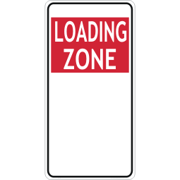 loading zone road sign