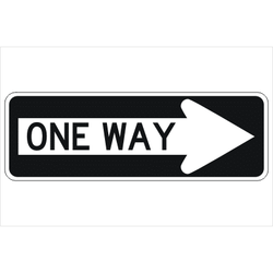 Regulatory Road Sign - One Way Right Arrow - 200 x 600mm 0.7 kg
